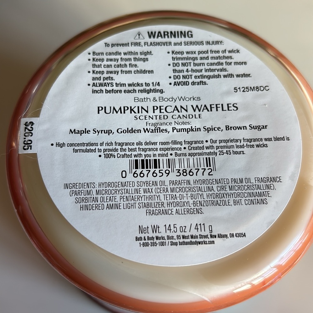 Pumpkin Pecan Waffles 3-Wick Bath & Body Works Candle - Picture 4 of 4